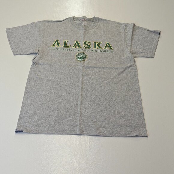 University of Alaska Anchorage Grey Tee Size Large by Jansport - Picture 1 of 7